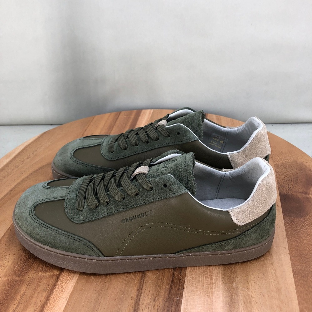 Groundies Universe Olive Green Barefoot Sneakers Leather Suede Womens Size 7 - Picture 3 of 8